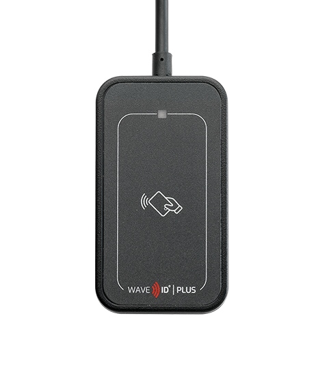 RDR-80031BKU WAVE ID Plus Mini w/iCLASS SE & Seos Black Keystroke USB Reader